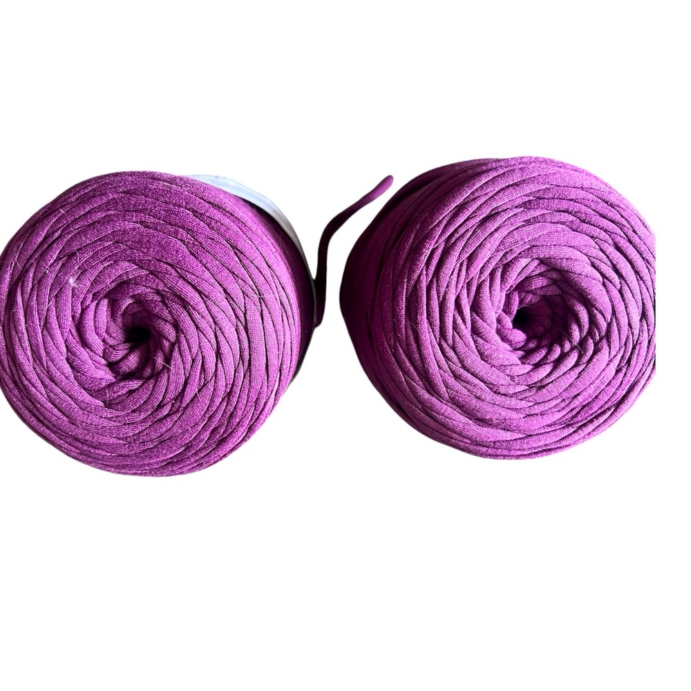 Wool and the Gang Jersey Be Good Yarn – Purple Cotton Jersey Yarn - Picture 5 of 5